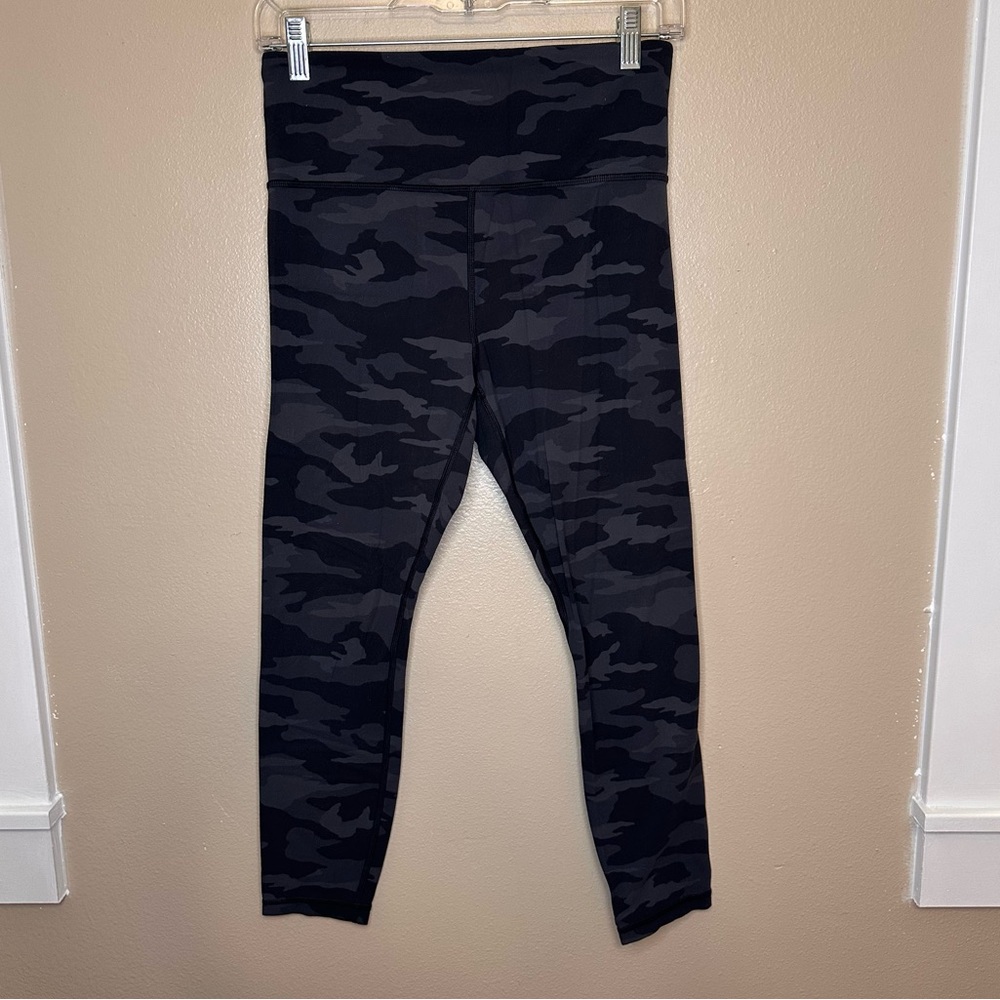 Athleta Black & Charcoal Camo High-Rise Leggings